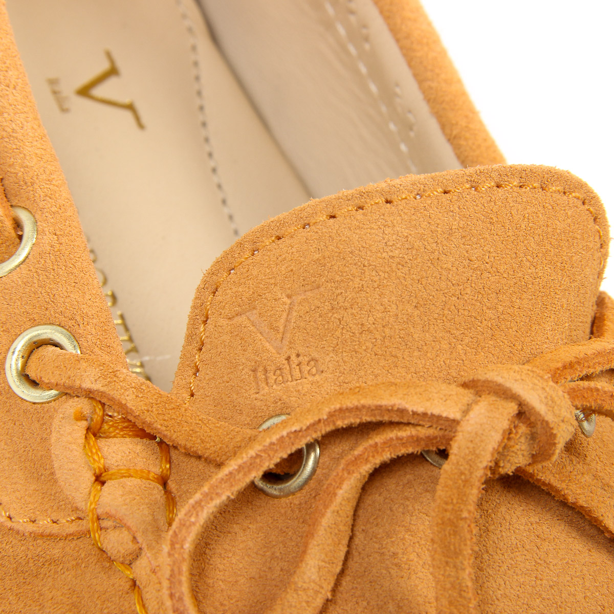 Mocasines V 1969 Italia para mujer, color naranja, PISA