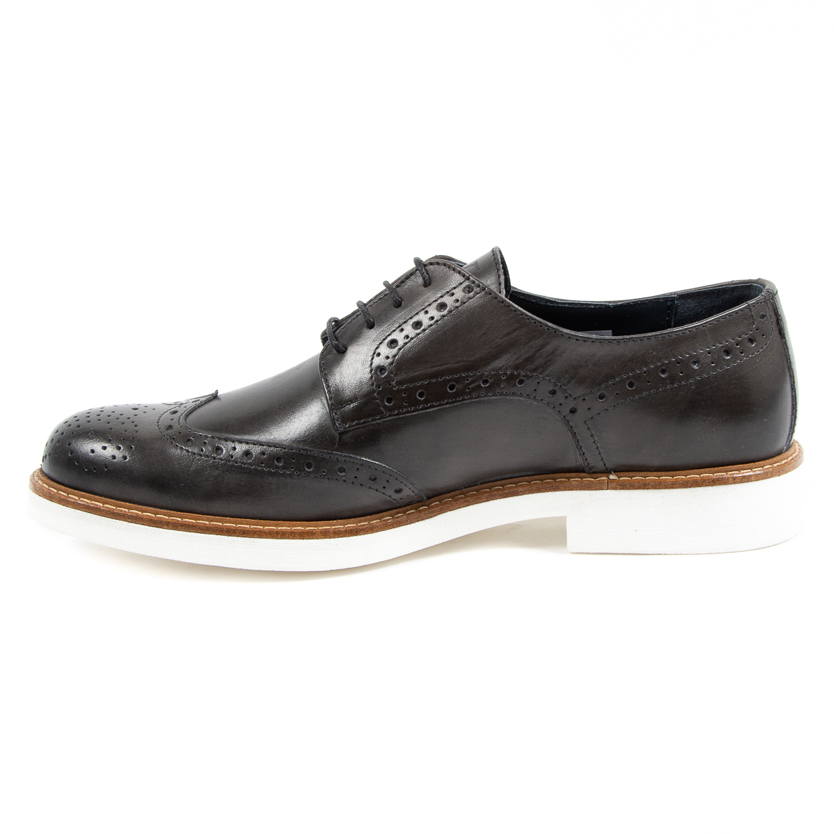 V 1969 Italia - Zapatos brogue para hombre, color gris oscuro, VINCENT
