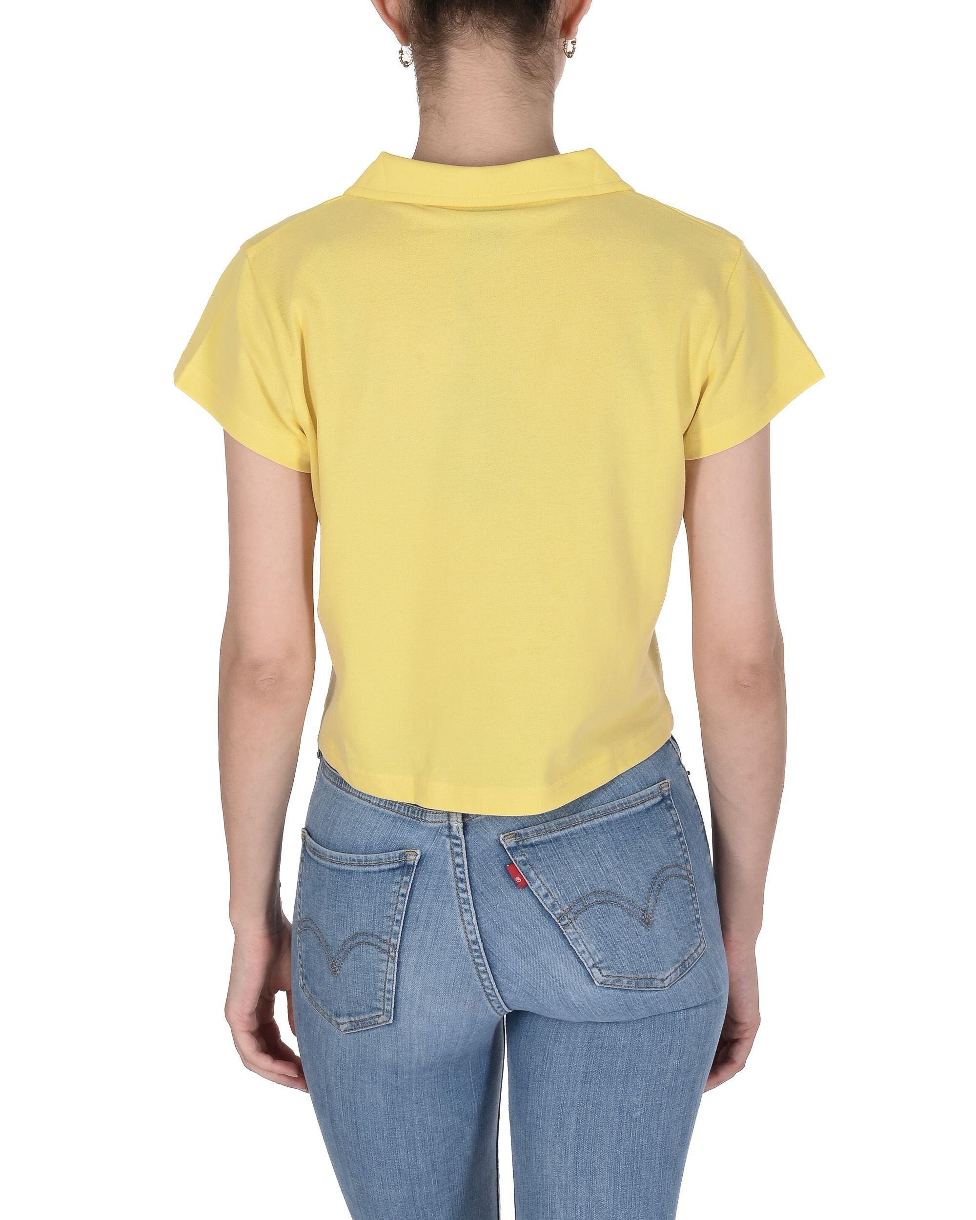 19V69 Italia Womens Cropped Pique Polo VSC1WPL01 POPCORN