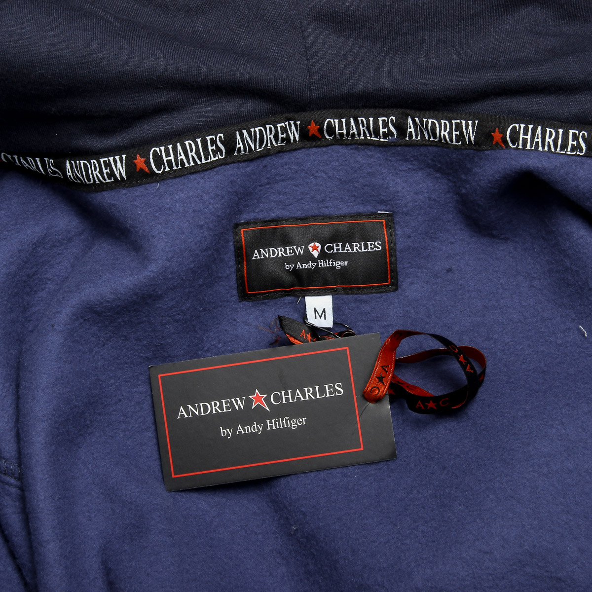 Sudadera con capucha Andrew Charles para hombre con cremallera, manga larga, cuello redondo, azul FELA