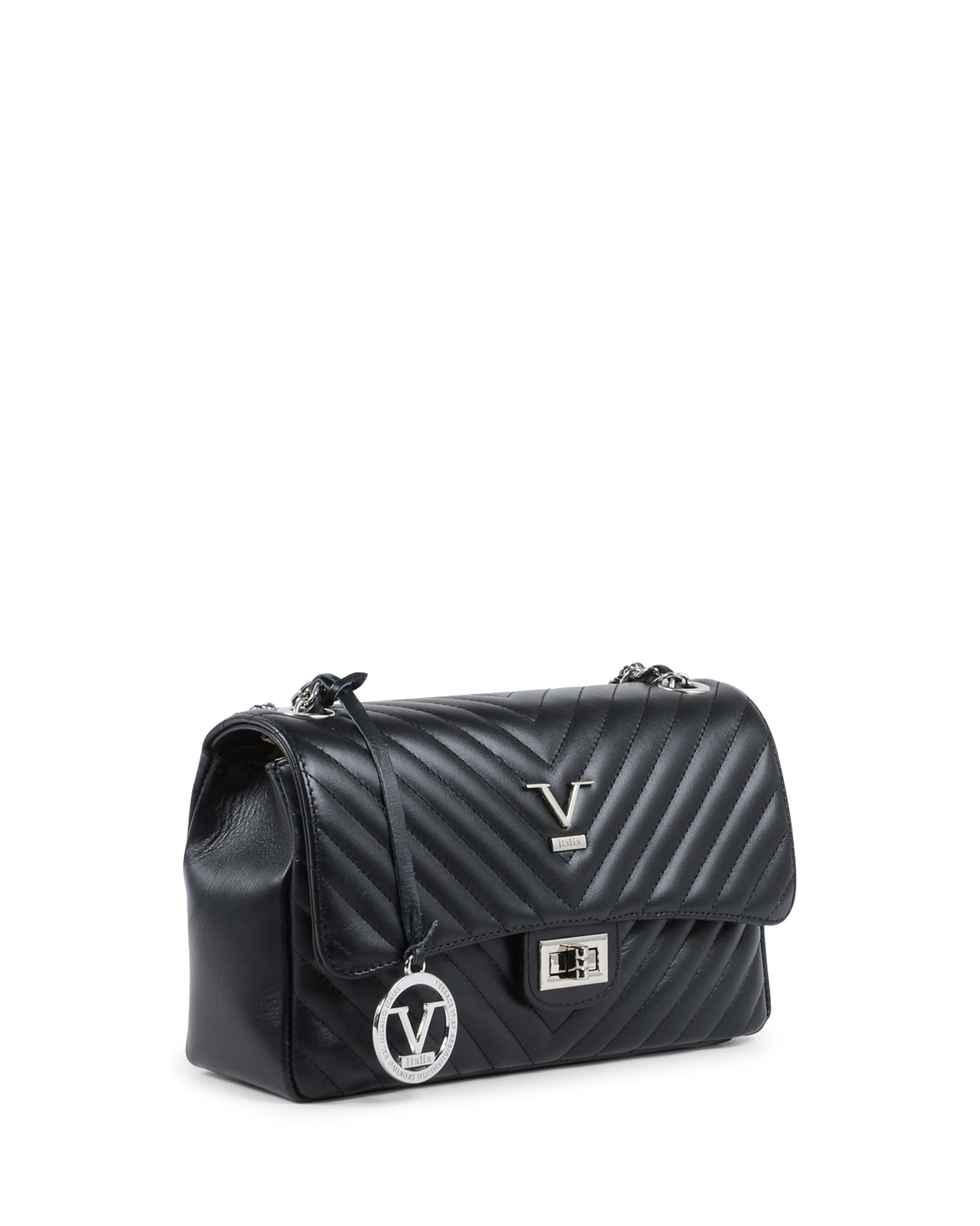 V Italia Womens Handbag Black V0116 KID NERO