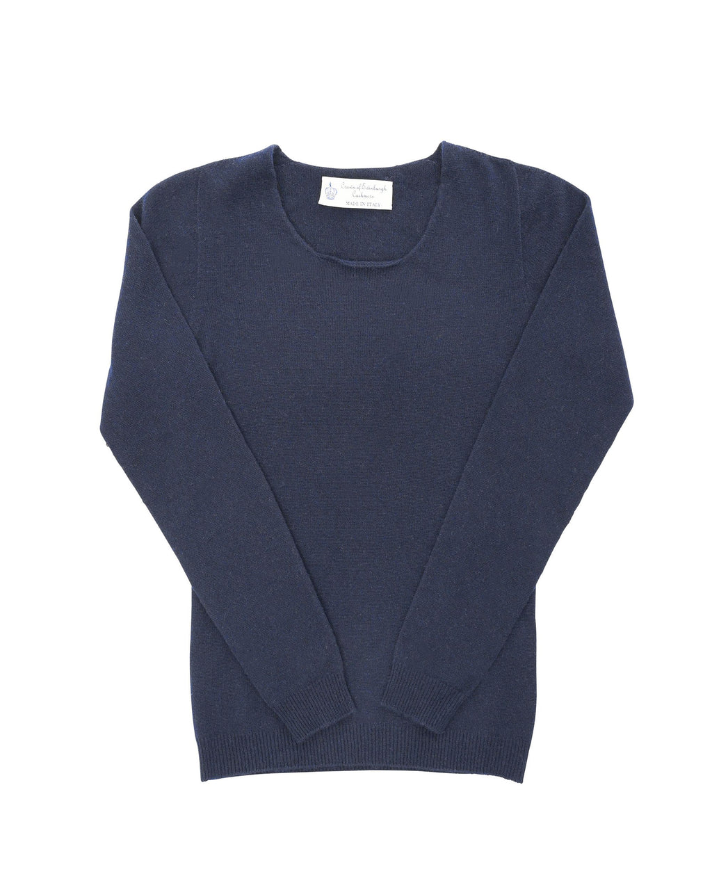 Suéter de cachemira con cuello cuadrado para mujer Crown of Edinburgh COE 0024 NAVY