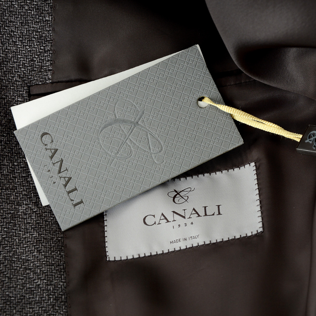 Chaqueta Canali para hombre de manga larga gris oscuro
