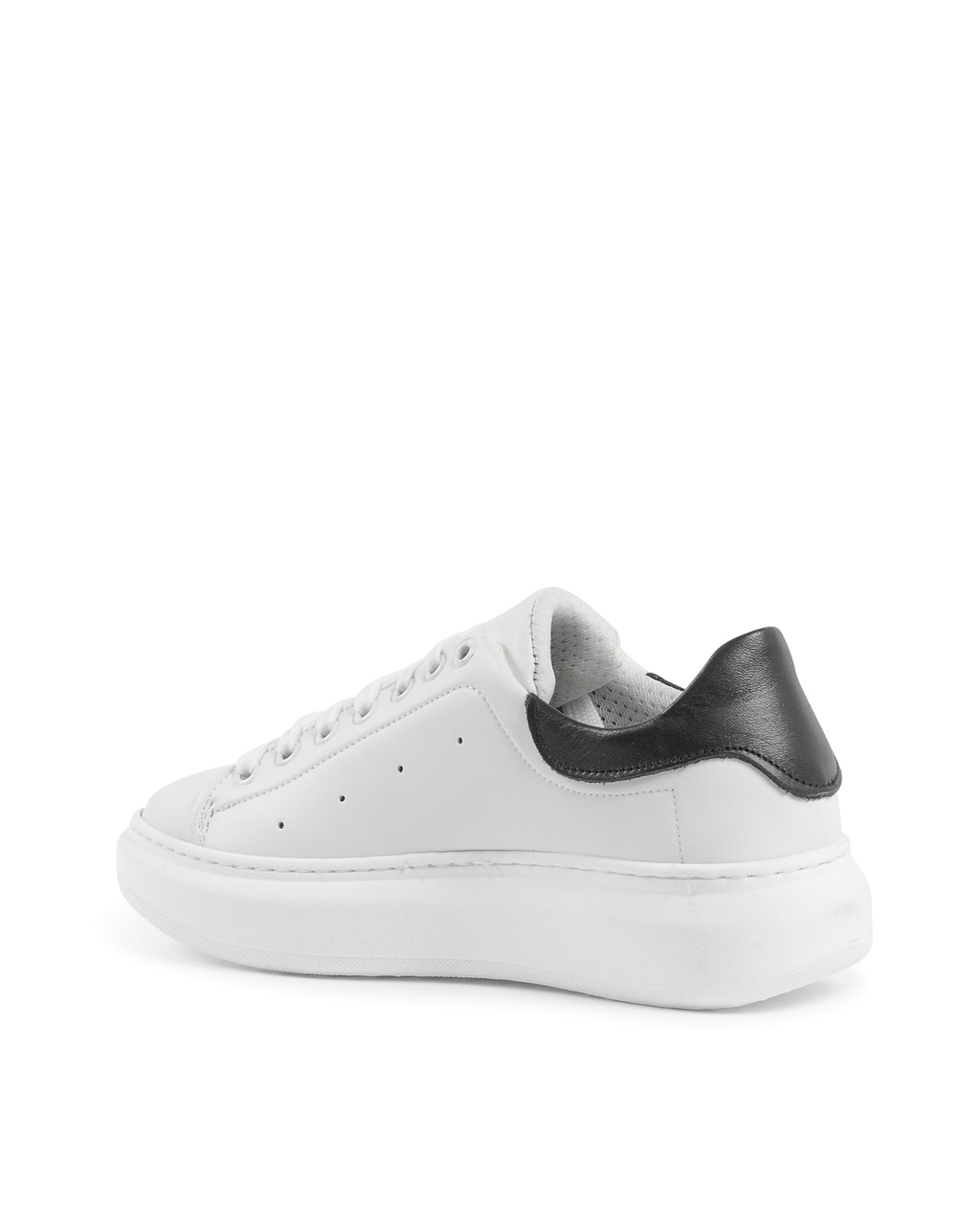 19V69 Italia Womens Sneaker White Black 719 PELLE BIANCO PELLE NERO