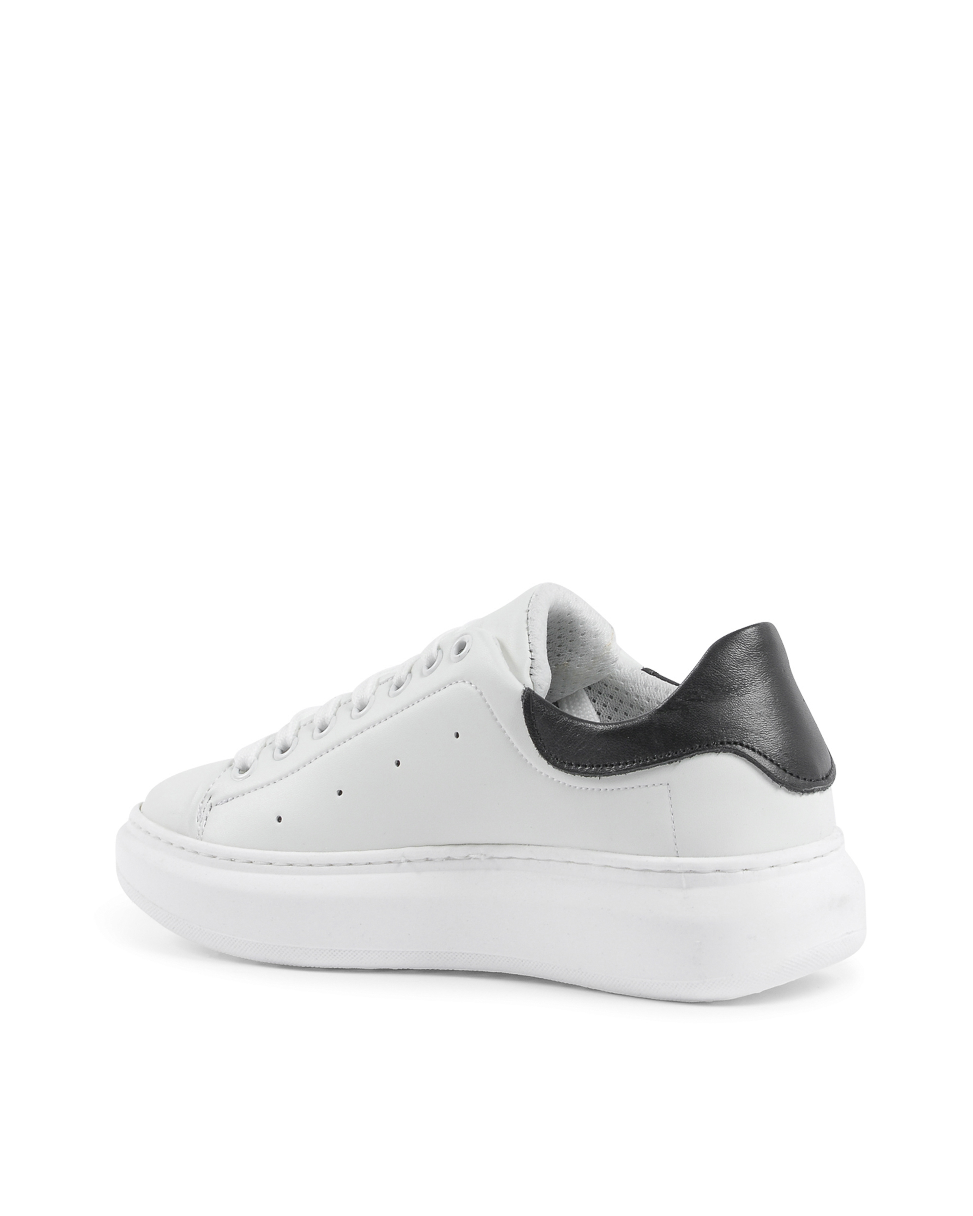 19V69 Italia Womens Sneaker White Black 719 PELLE BIANCO PELLE NERO