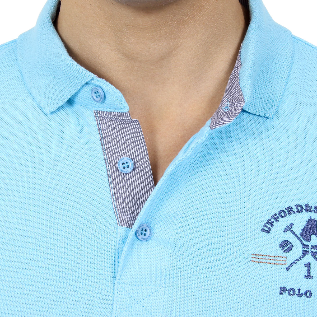 Polo Ufford & Suffolk Polo Club para hombre, manga corta, US025, azul