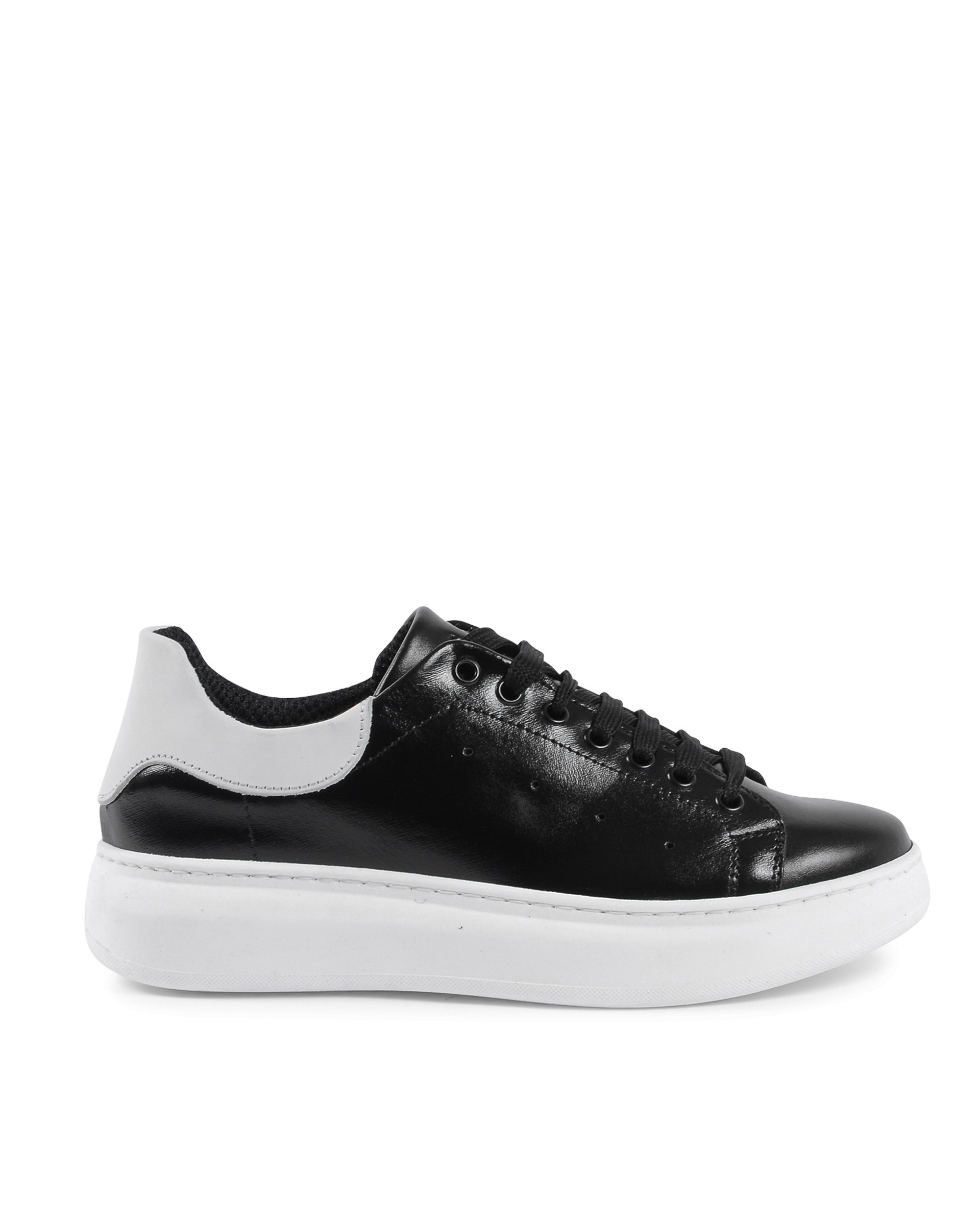 19V69 Italia Mens Sneaker Black White 720 PELLE NERO PELLE BIANCO