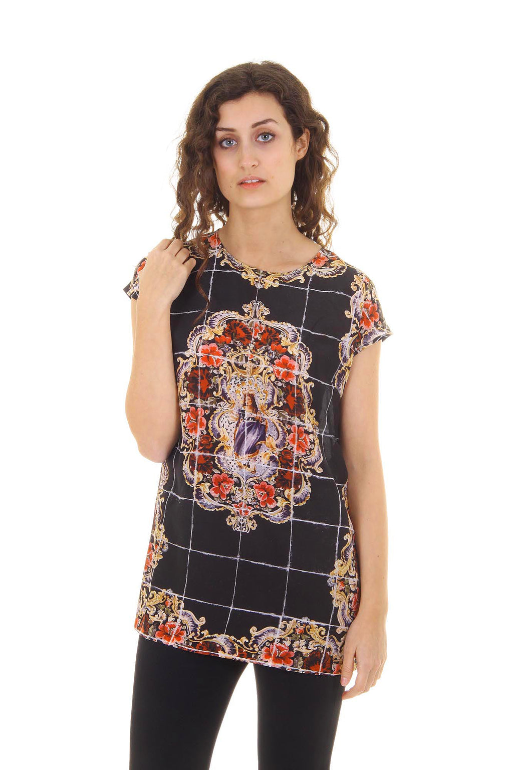 Top de manga corta para mujer Dolce & Gabbana F7Q08T FP15Y X0800