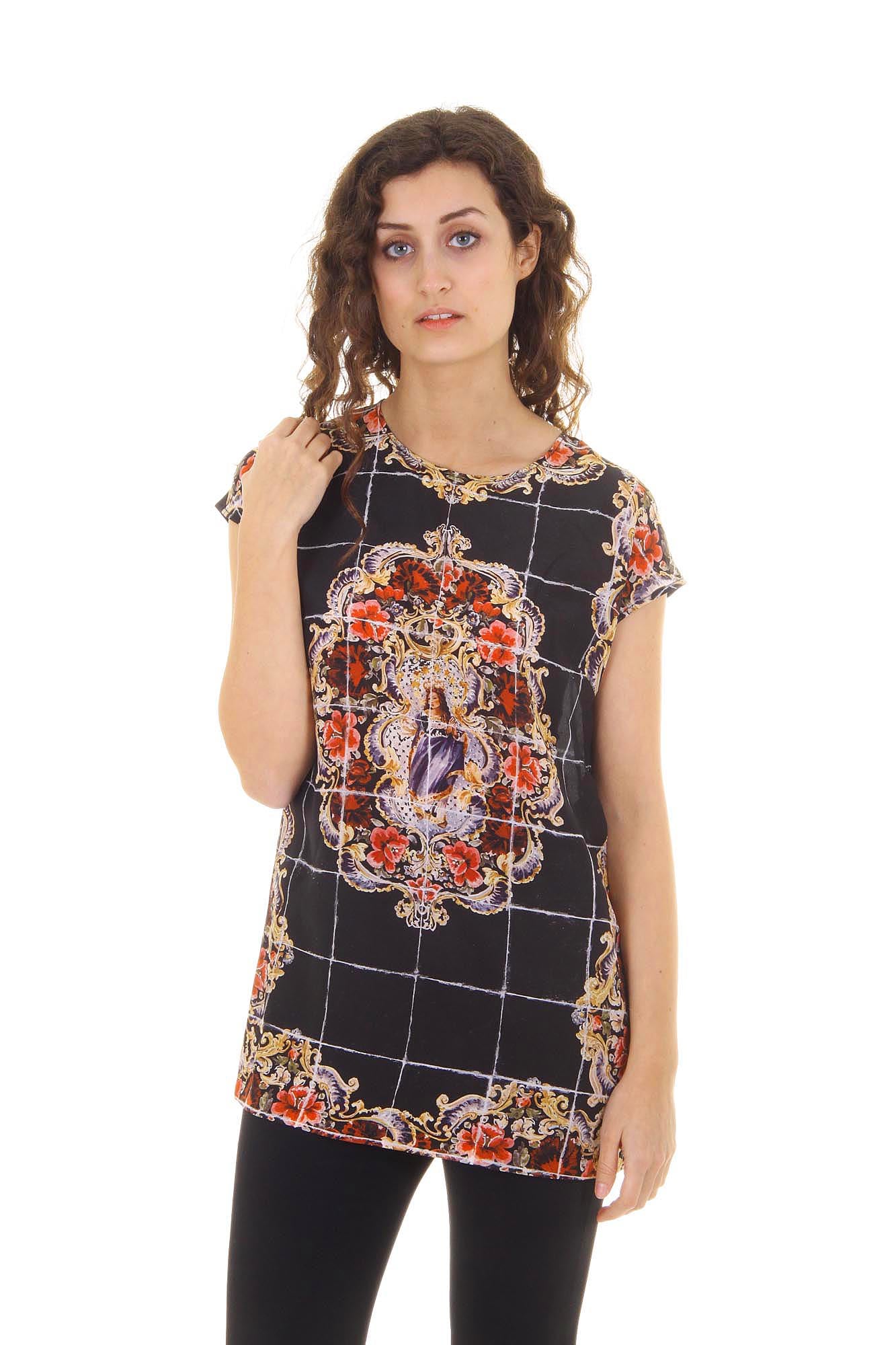 Top de manga corta para mujer Dolce & Gabbana F7Q08T FP15Y X0800