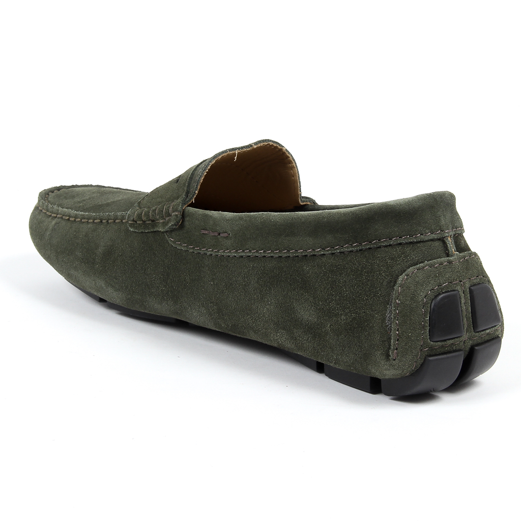 Mocasines V 1969 Italia para hombre, color verde STEWART