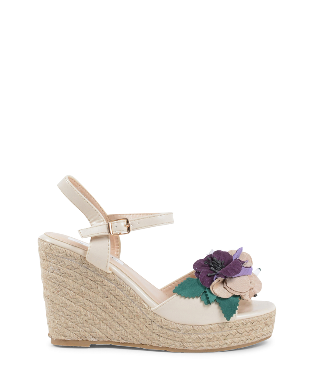 19V69 Italia Sandalia de cuña para mujer Beige V212 BEIGE