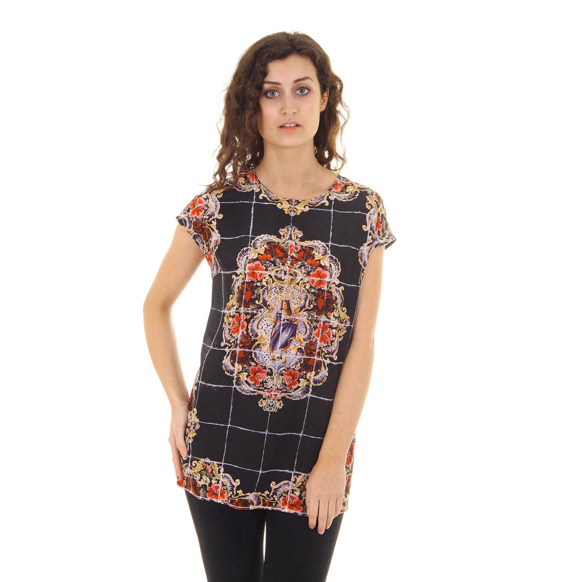 Top de manga corta para mujer Dolce & Gabbana F7Q08T FP15Y X0800