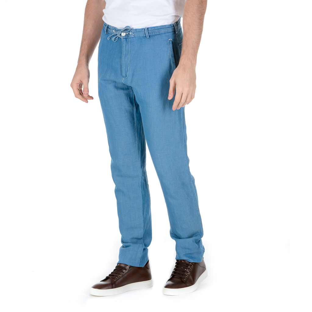 Armani Collezioni Mens Pants Light Blue