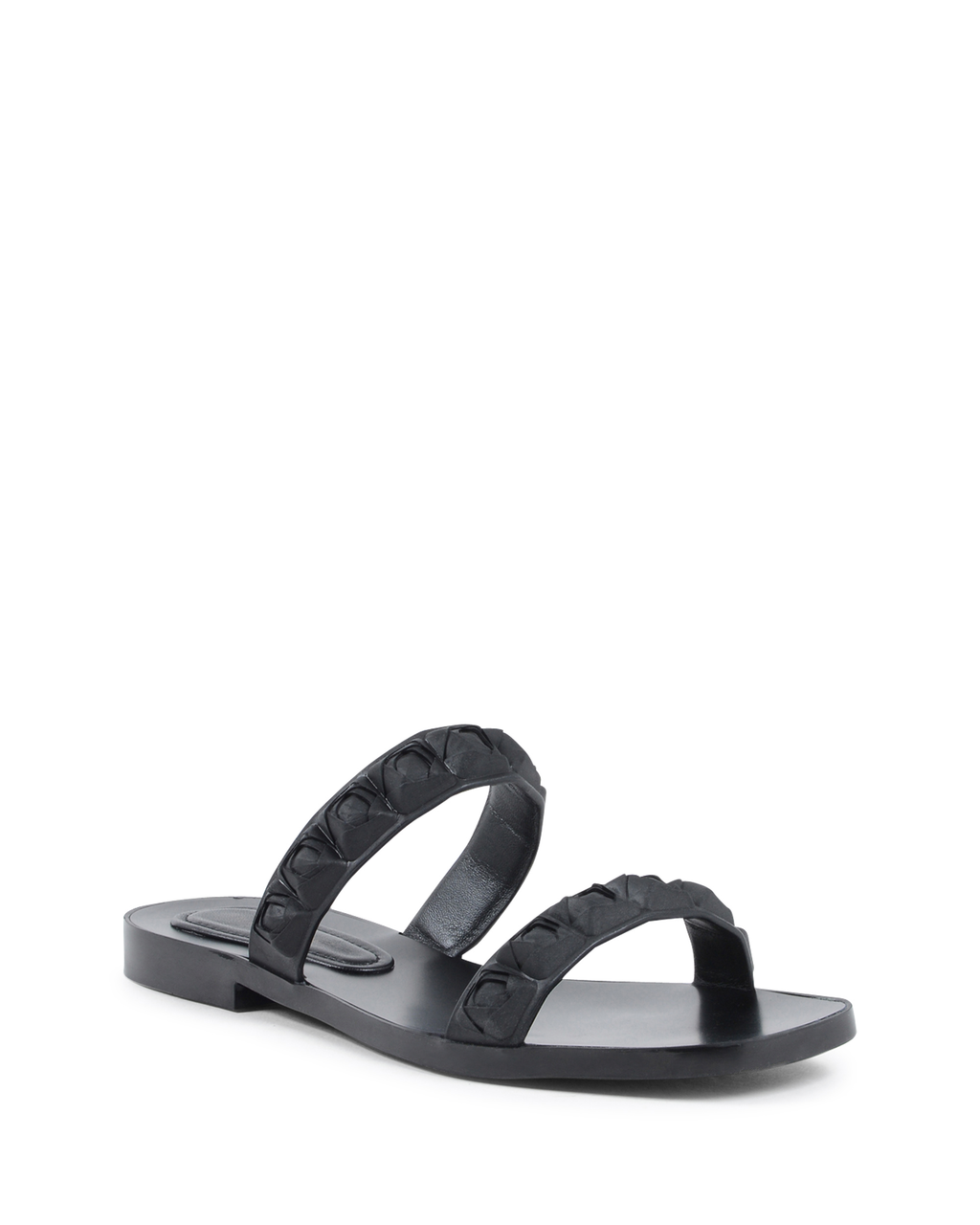Stuart Weitzman Sandalia plana para mujer negra ROSITA