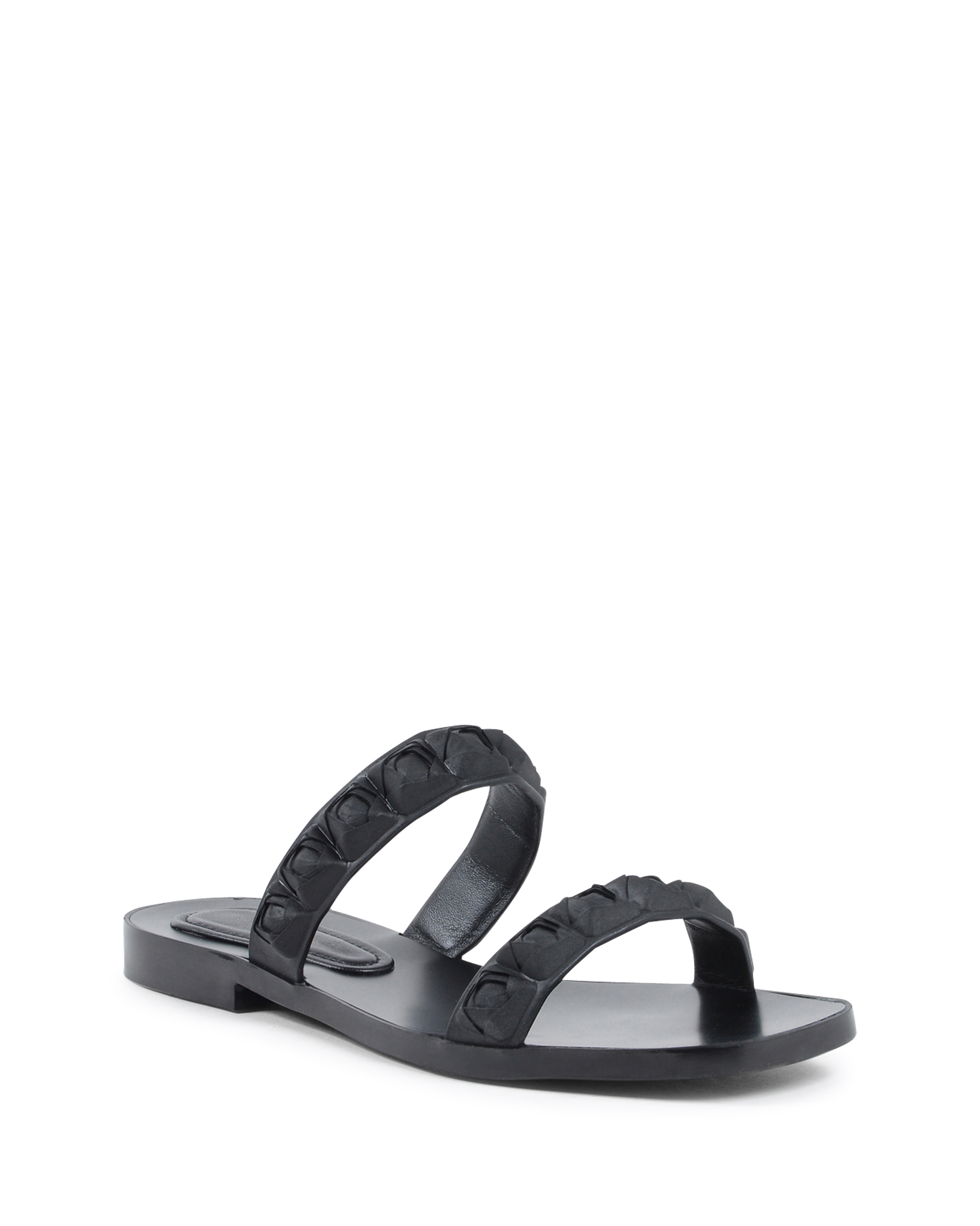 Stuart Weitzman Sandalia plana para mujer negra ROSITA