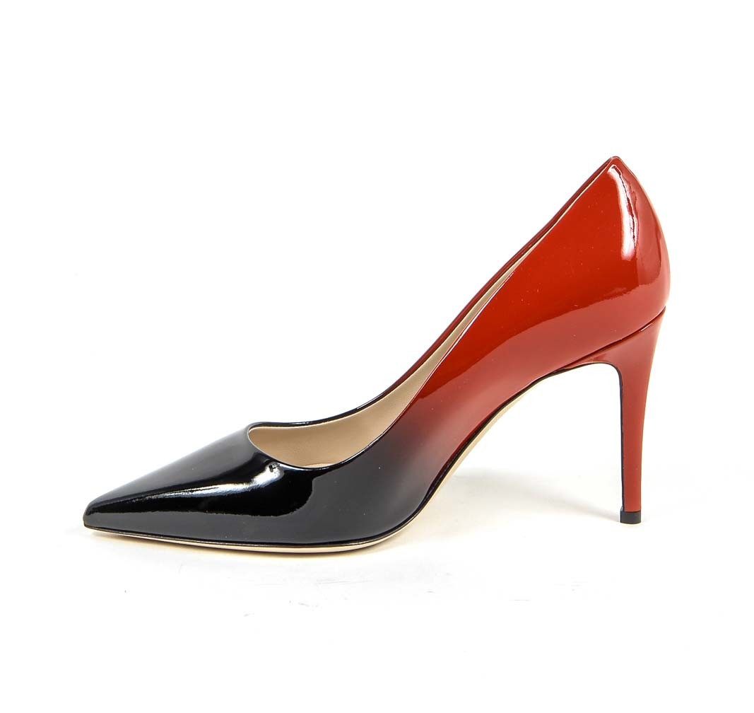 Zapatos de tacón para mujer V 1969 Italia 3104091 VERN. SFUMATO NERO-ROSSO