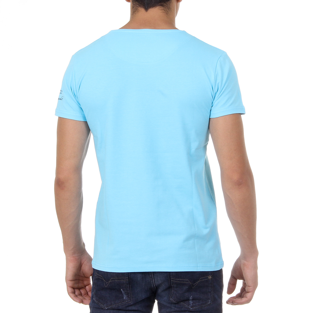 Camiseta de hombre Ufford & Suffolk Polo Club, manga corta, cuello redondo, US028, azul
