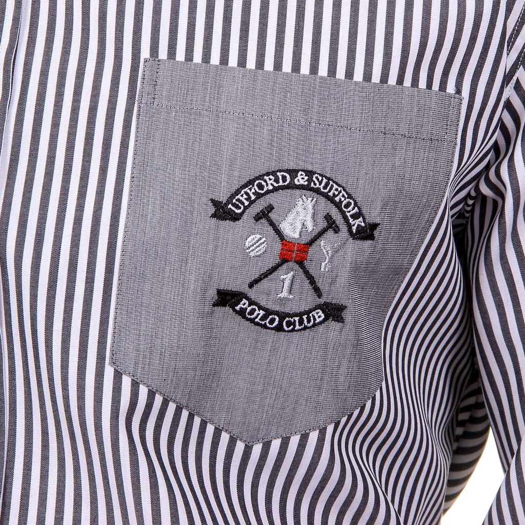 Camisa de hombre del Ufford & Suffolk Polo Club USC01 A2 NERO