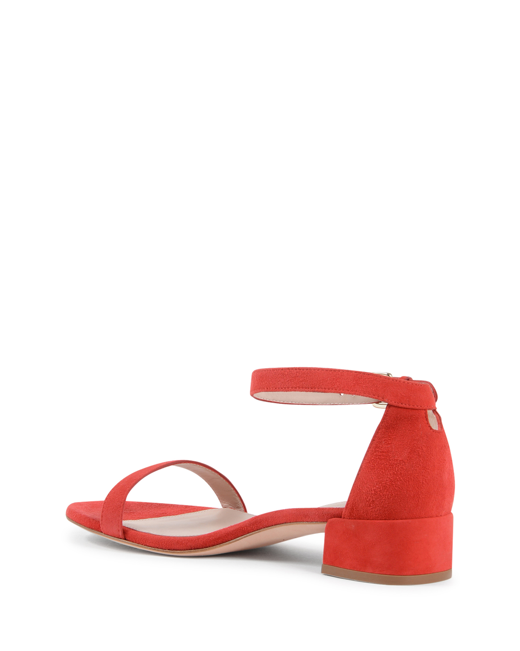 Stuart Weitzman Sandalia con tira al tobillo para mujer en rojo NUDISTJUNE
