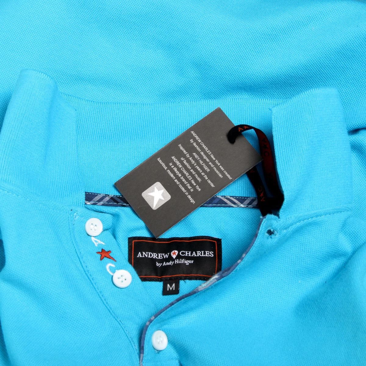 Polo Andrew Charles para hombre de manga corta azul claro SEMELO