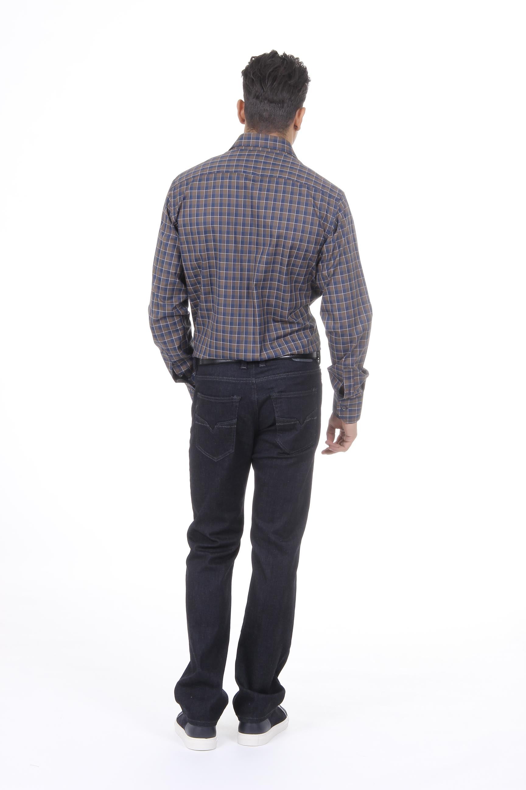 Camisa clásica moderna de corte italiano para hombre V 1969, talla 377 VAR. 031