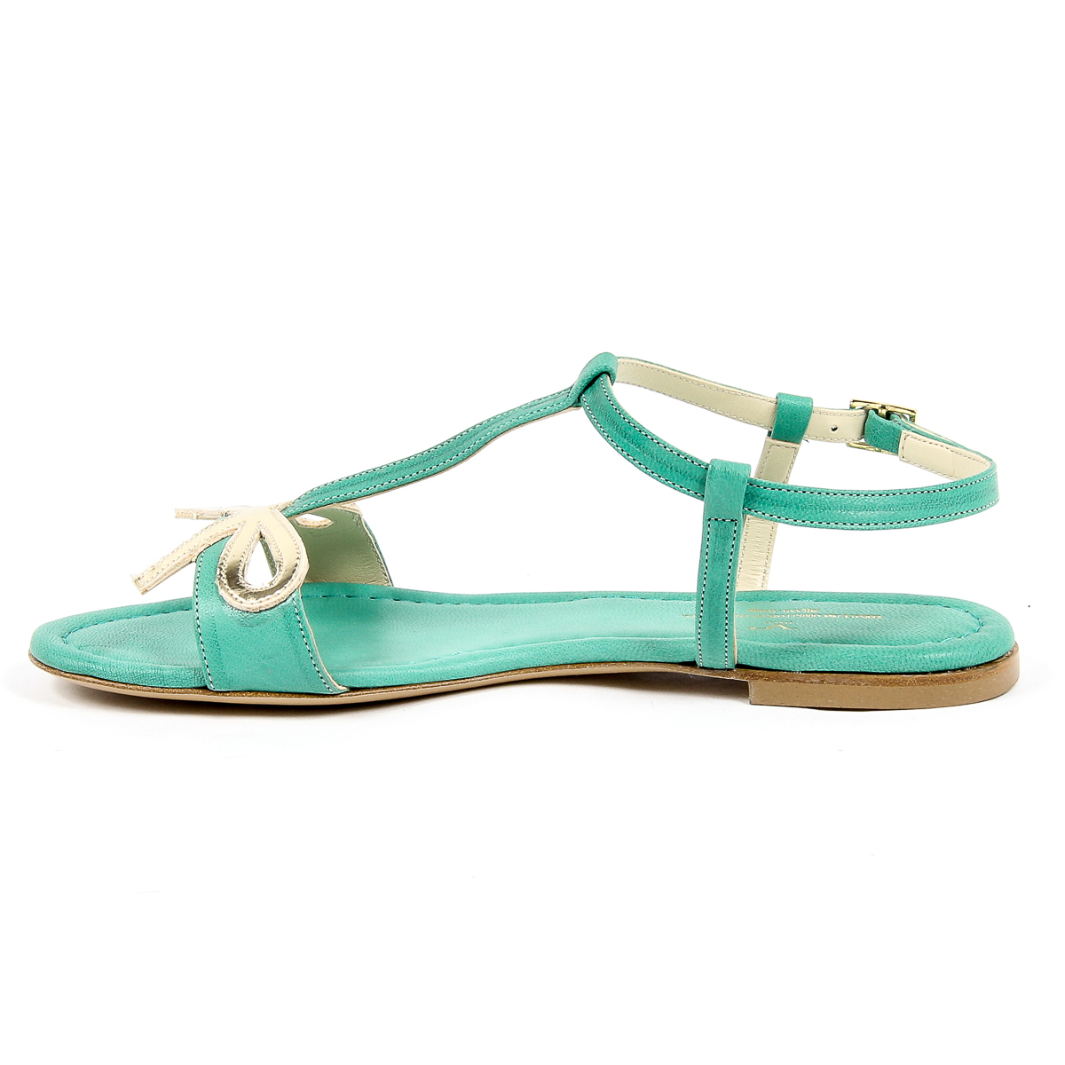 V 1969 Italia Sandalia plana para mujer Verde LISA
