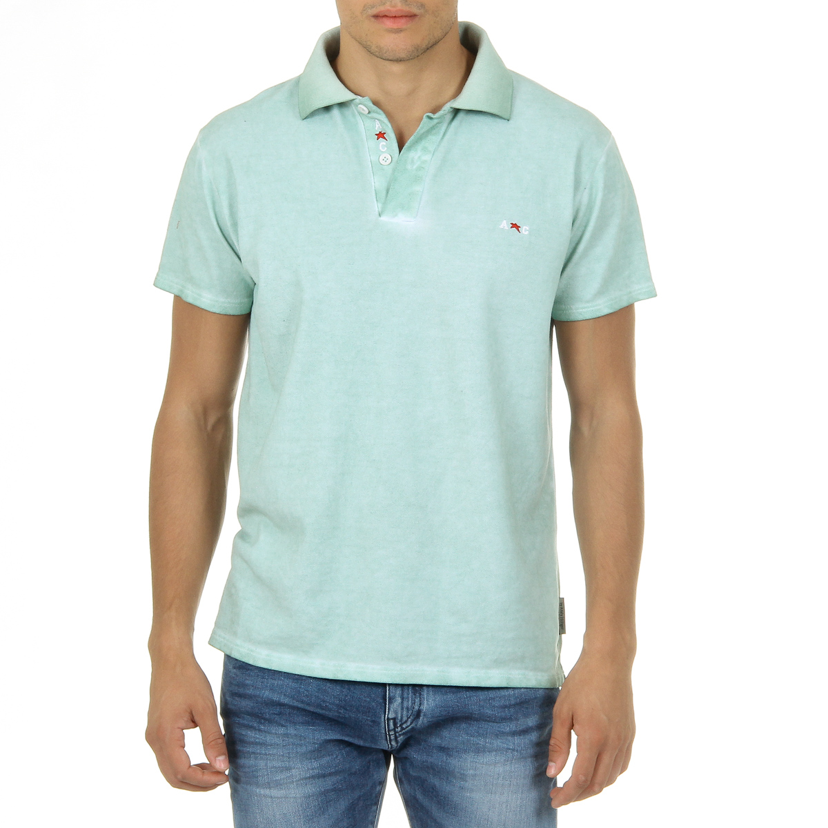 Polo Andrew Charles para hombre de manga corta verde SIMBA