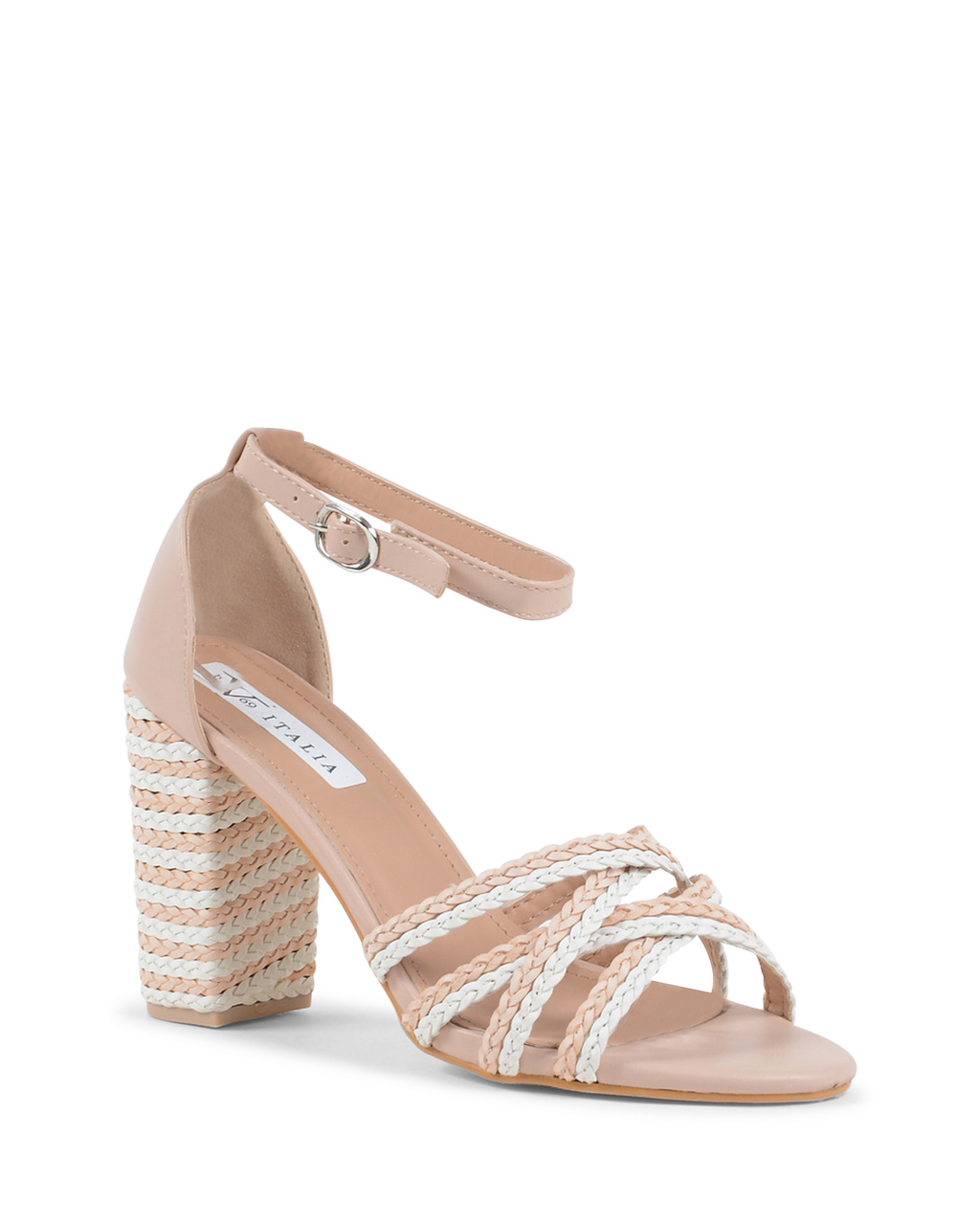 19V69 Italia Sandalia con tira al tobillo para mujer Beige V01 BEIGE