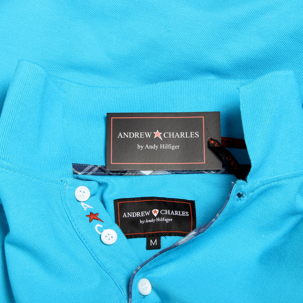 Polo Andrew Charles para hombre de manga corta azul claro SEMELO