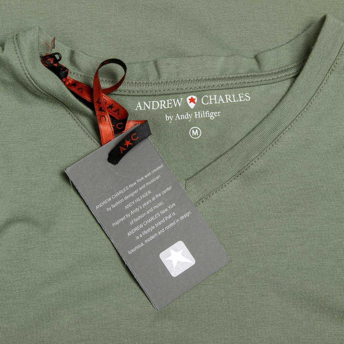 Camiseta Andrew Charles para hombre, manga corta, cuello en V, verde, KENAN