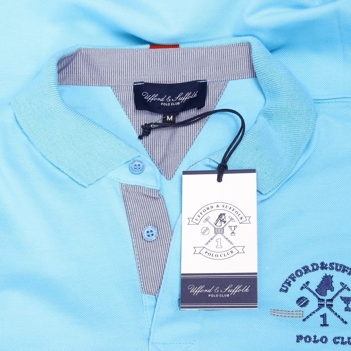 Polo Ufford & Suffolk Polo Club para hombre, manga corta, US025, azul