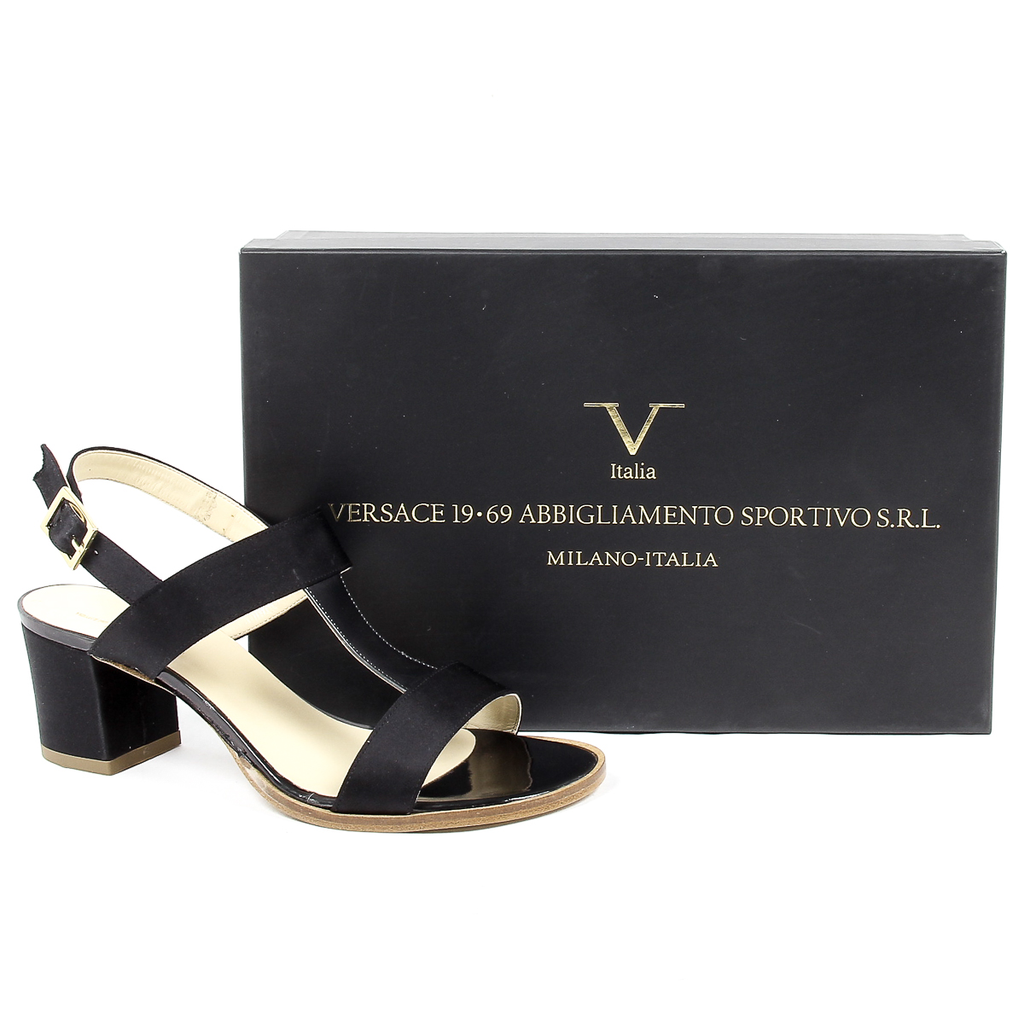 Sandalia V 1969 Italia para mujer, color negro, PERLA