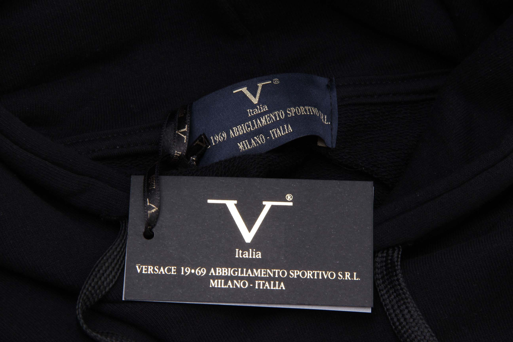 Sudadera con capucha V 1969 Italia para hombre ART. 4467 NEGRO
