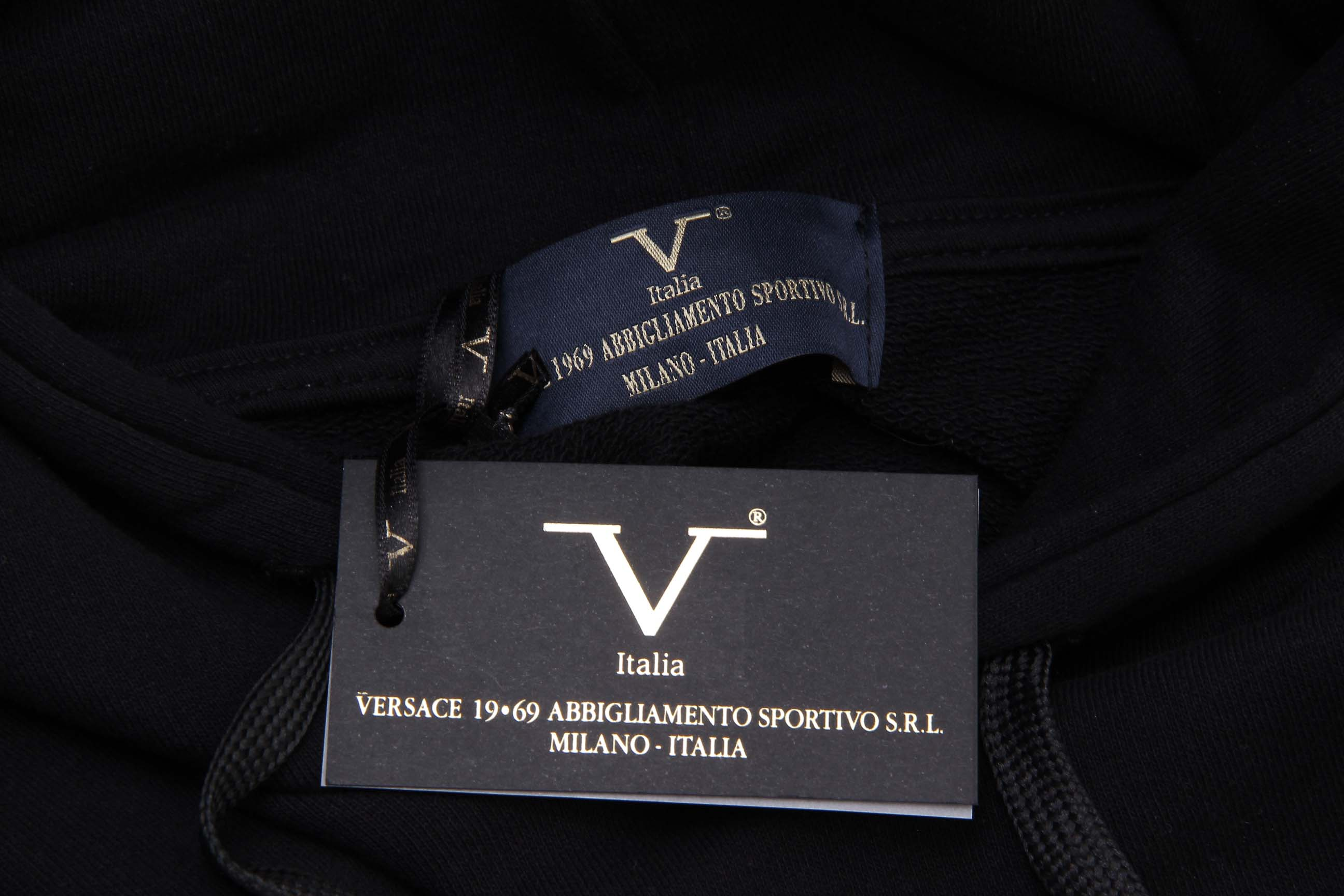 Sudadera con capucha V 1969 Italia para hombre ART. 4467 NEGRO