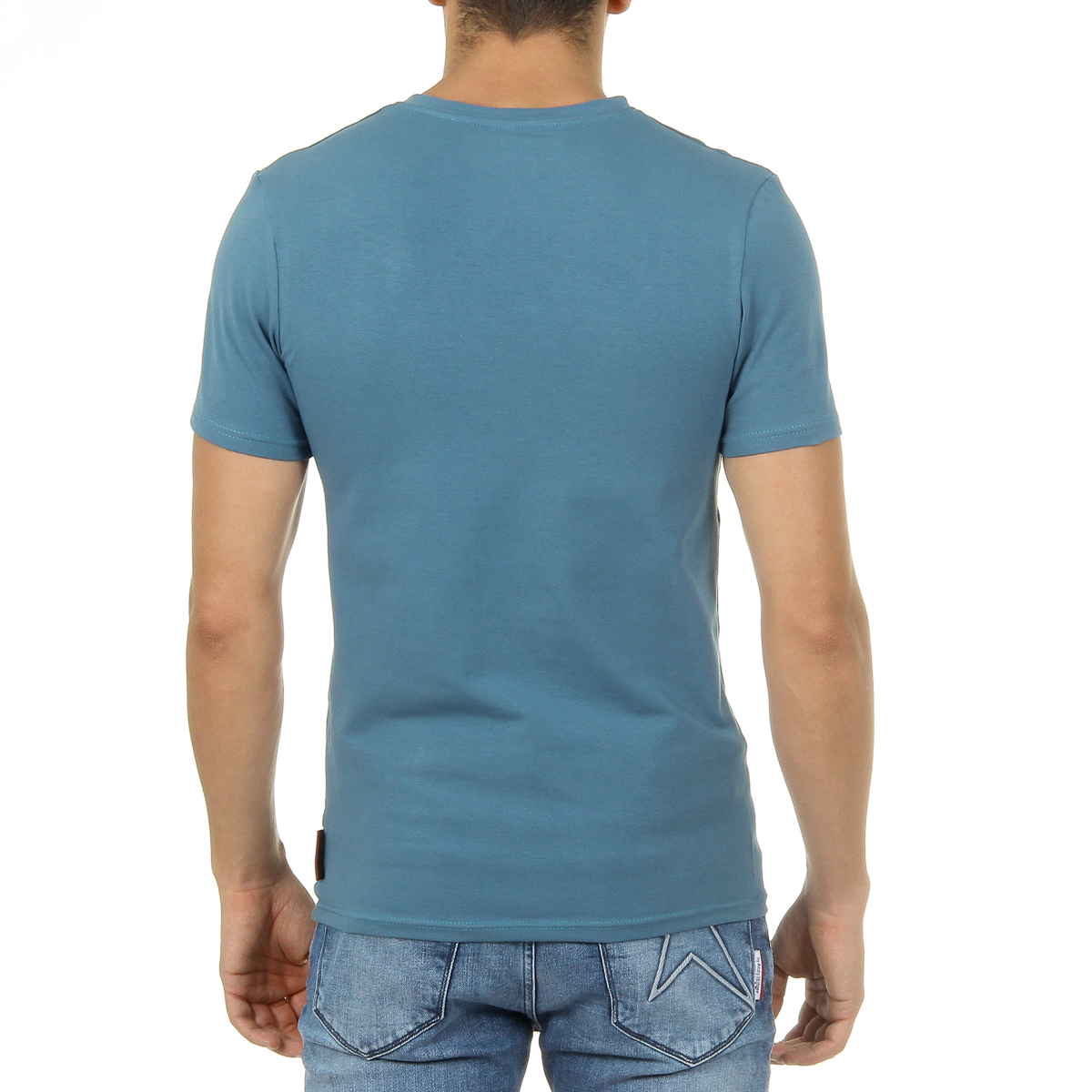 Camiseta Andrew Charles para hombre, manga corta, cuello en V, verde, KENAN