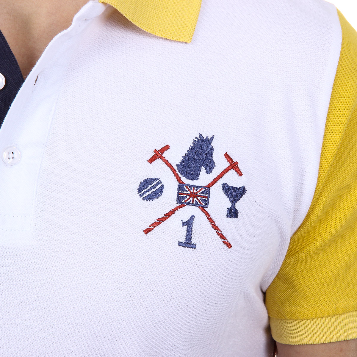 Polo Ufford & Suffolk Polo Club para hombre, manga corta, US009, blanco