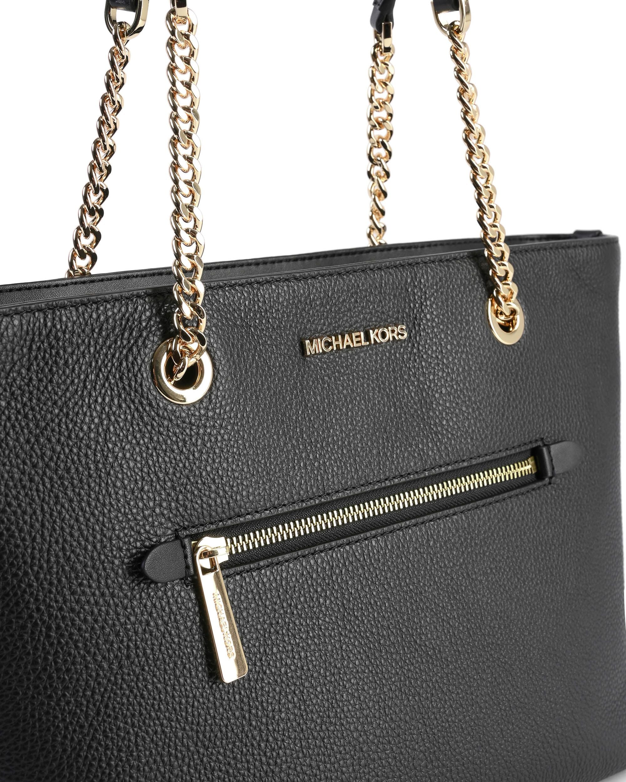 Michael Kors Bolso tote mediano con cadena y cremallera delantera 35F2GTTT2L NEGRO