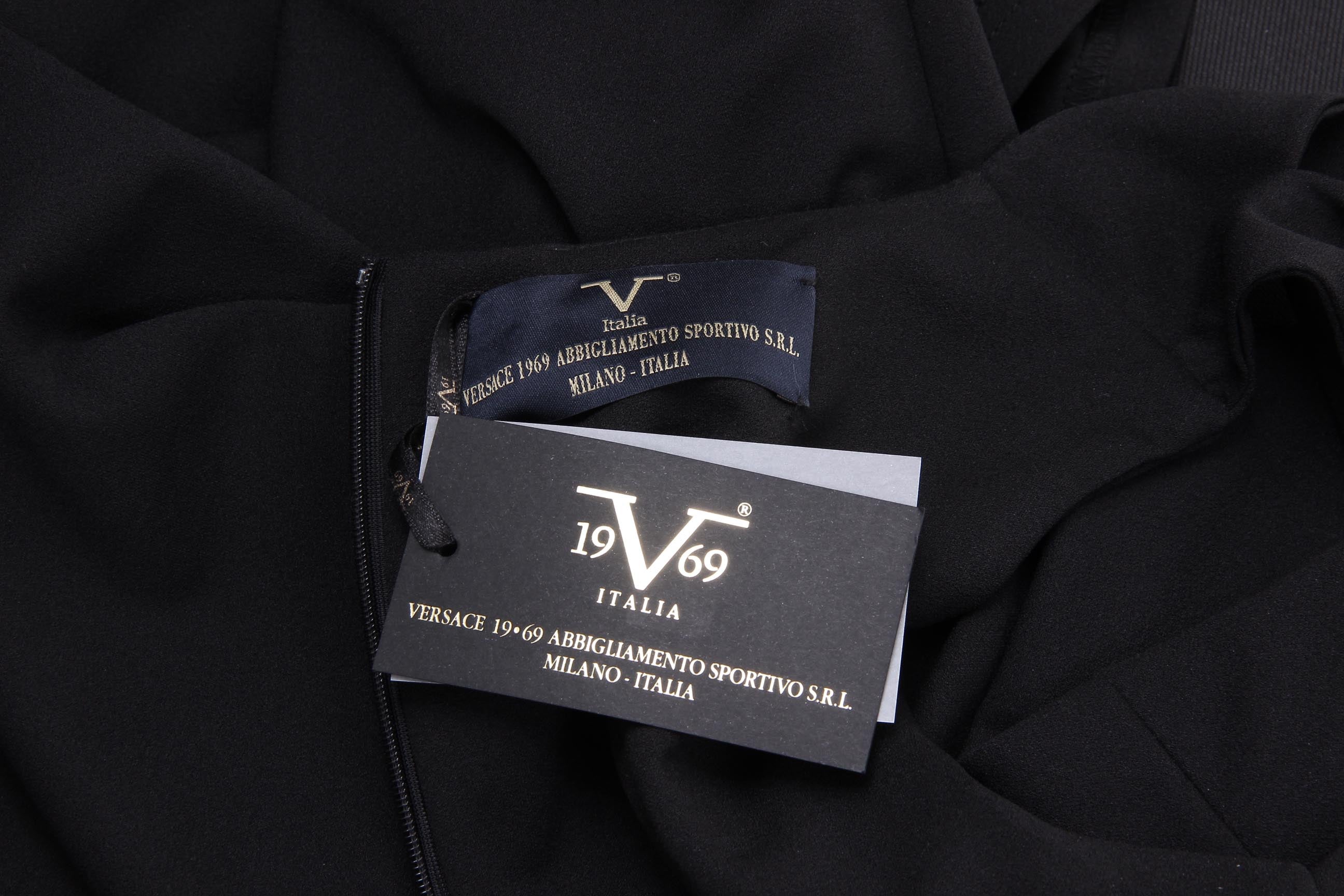 Vestido de mujer V 1969 Italia ABITO VARDY TESS. BUCEO CREPÉ NERO