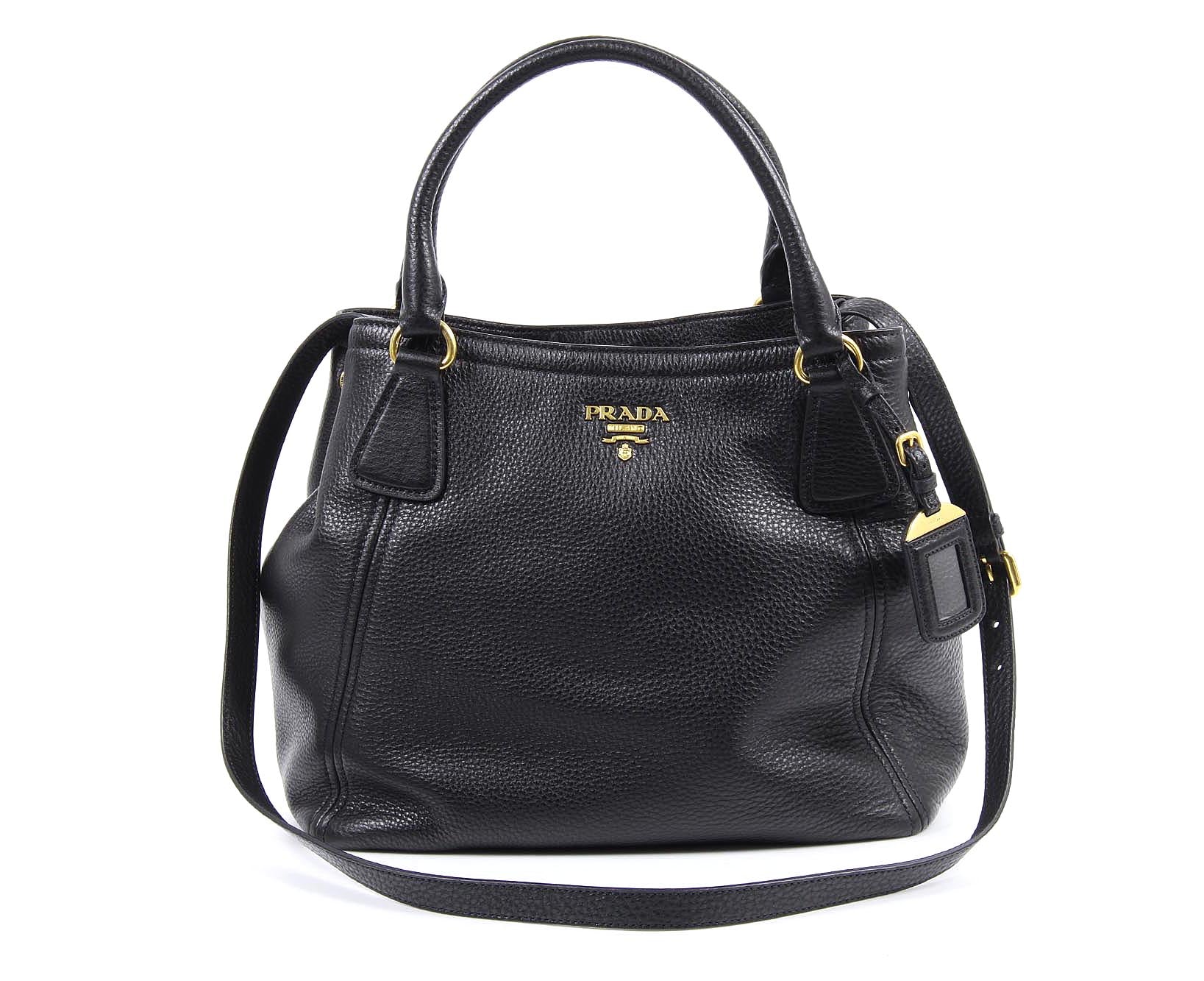Bolso tote hobo Prada BN2534 Nero Vitello Daino