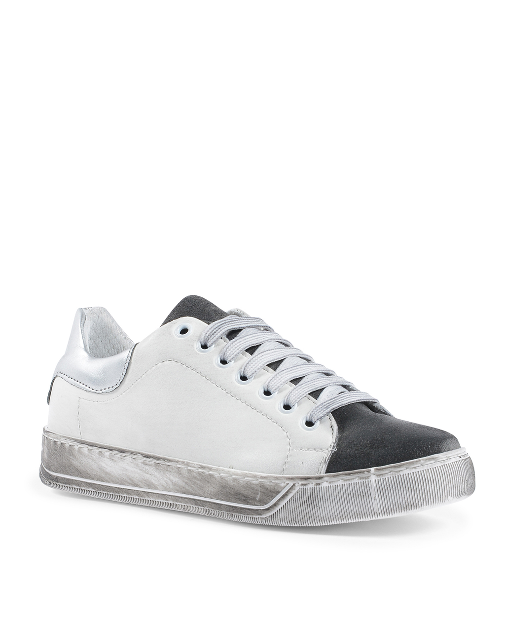 19V69 Italia Womens Sneaker White Grey 718 PELLE BIANCO CAM GRIGIO
