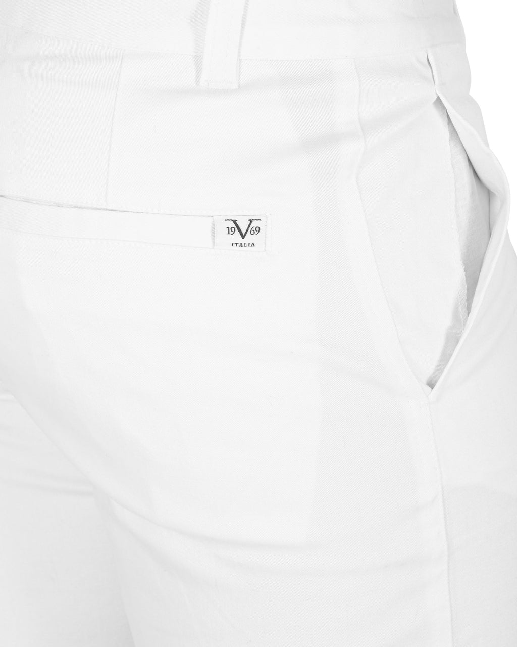 Bermudas italianas 19V69 para hombre, color blanco bérgamo