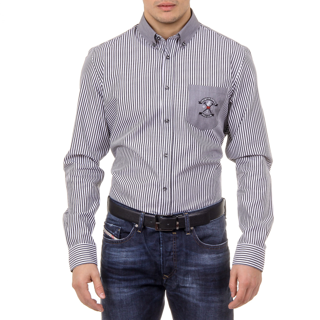 Camisa de hombre del Ufford & Suffolk Polo Club USC01 A2 NERO