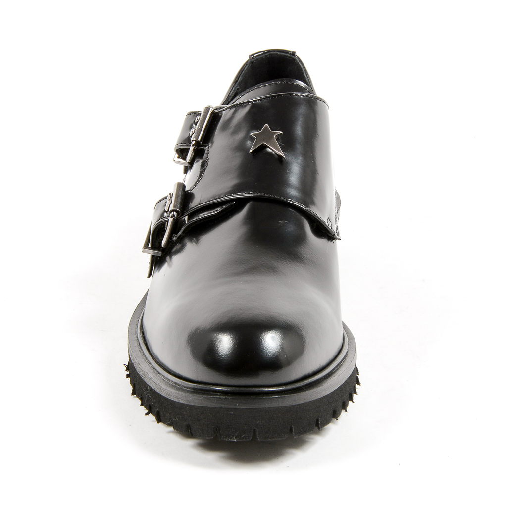 Andrew Charles Womens Monk Strap Shoe Black JANIS