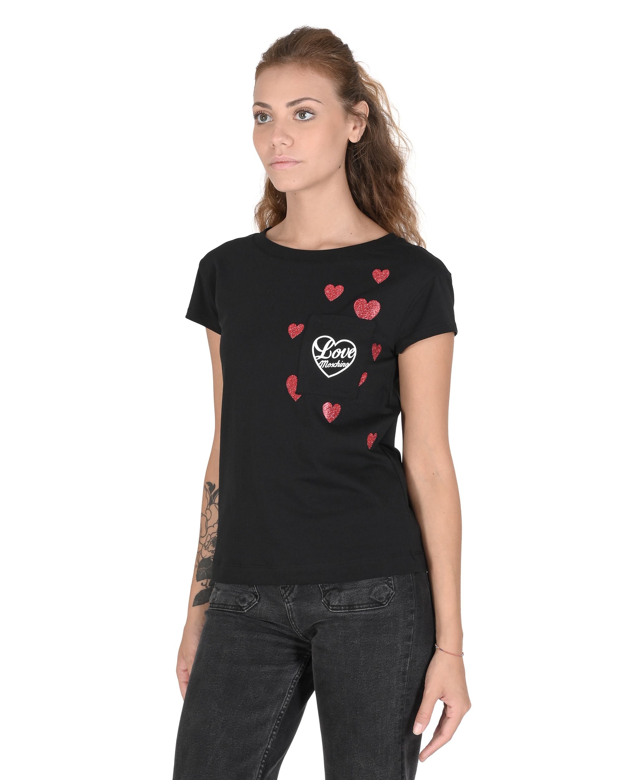 Camiseta Love Moschino para mujer W 4 F30 2O E 2264 C74 NEGRO