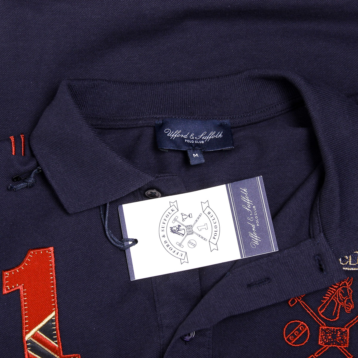 Polo Ufford & Suffolk Polo Club para hombre, manga corta, US008, azul marino