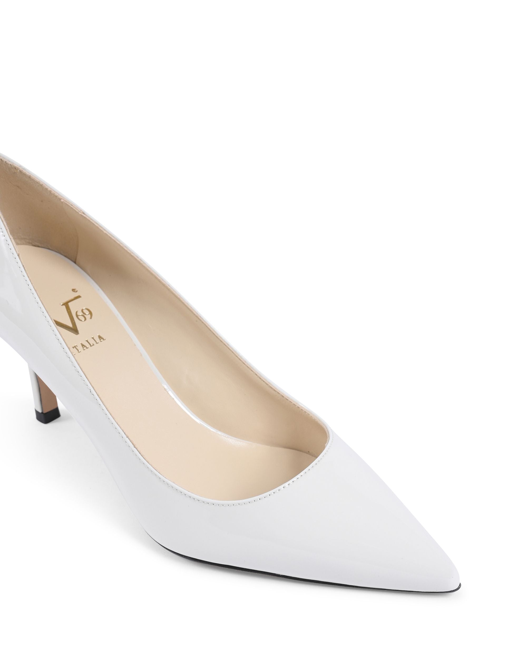 19V69 Italia Zapatos de salón para mujer blanco roto INES65 BLANCO ROJO CHAROL