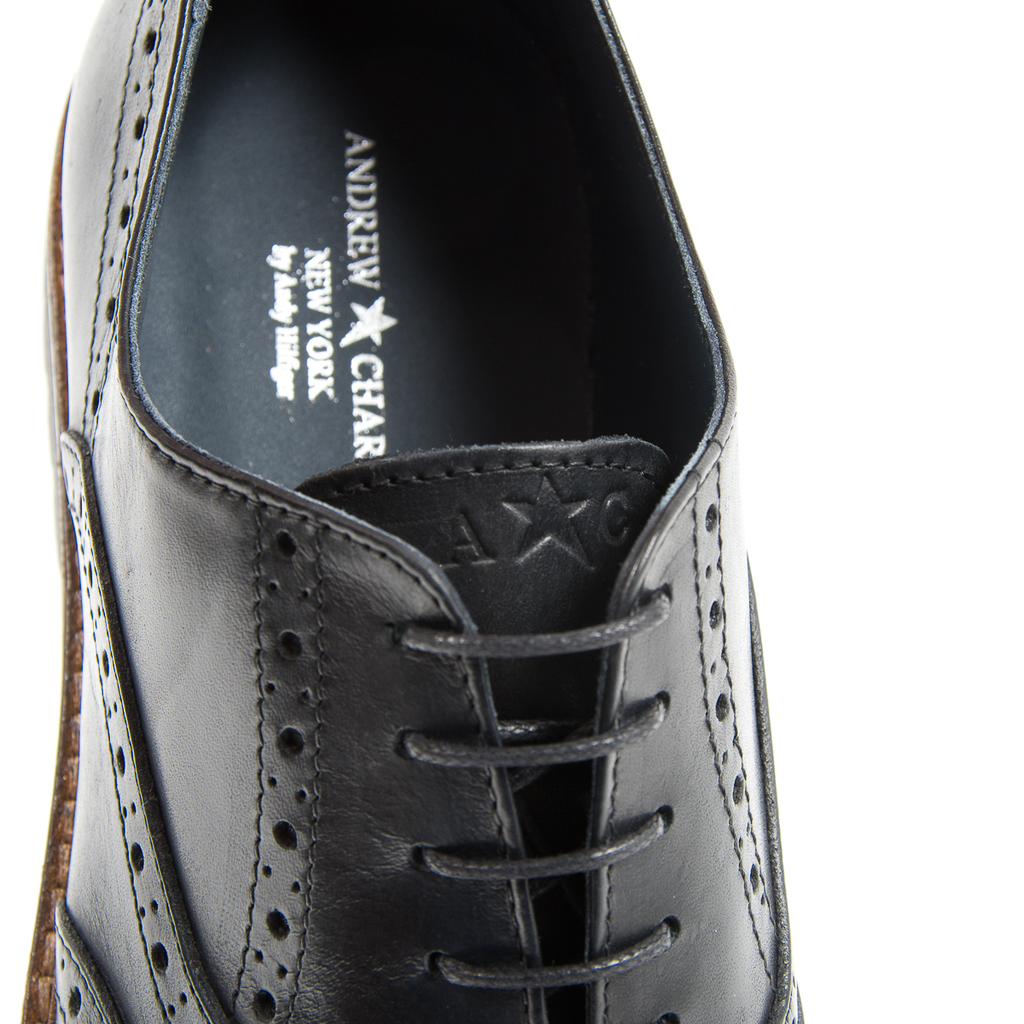 Zapatos brogue negros para hombre de Andrew Charles LUIS