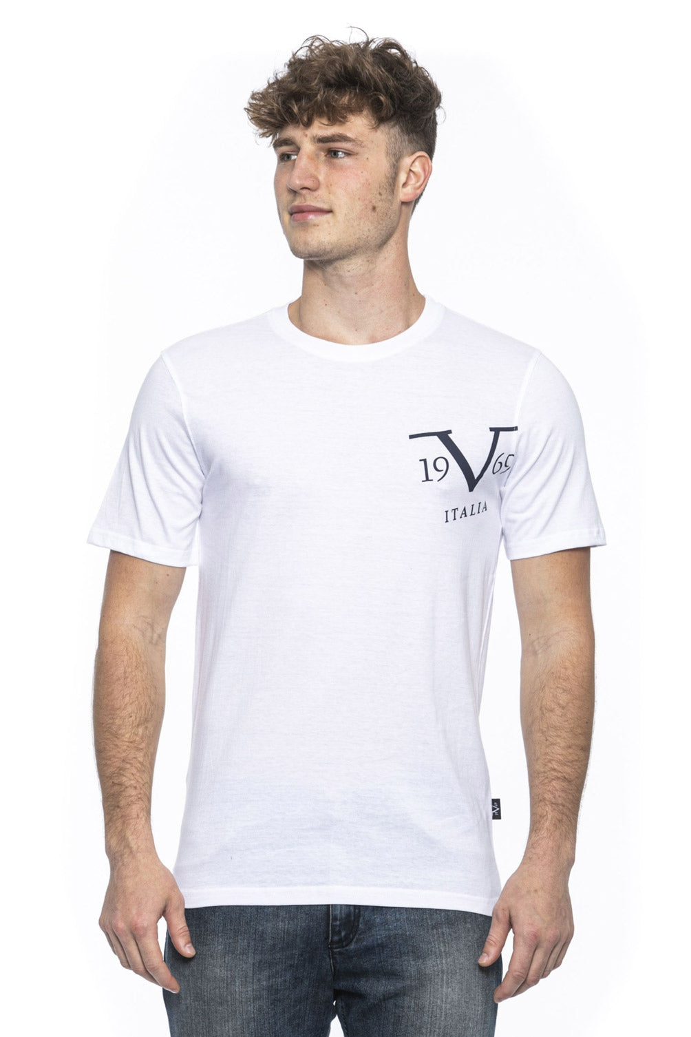 Camiseta blanca para hombre 19V69 Italia MIKE WHITE
