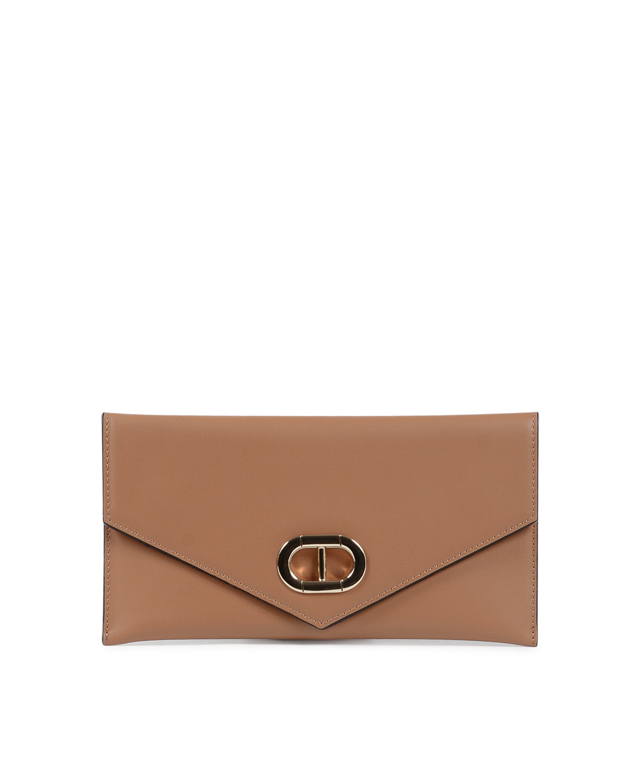 Cartera de piel tipo sobre - color tostado