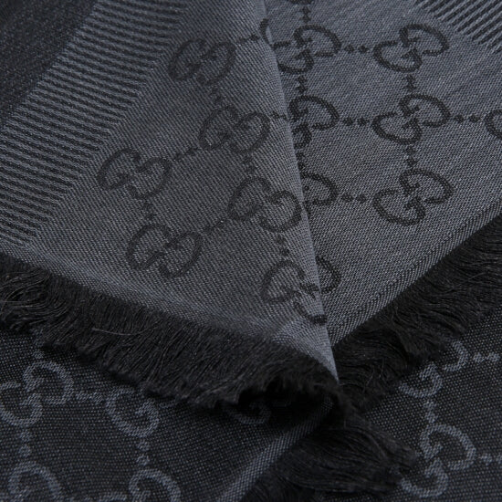 Bufanda Gucci para hombre 70x195 negro gris oscuro